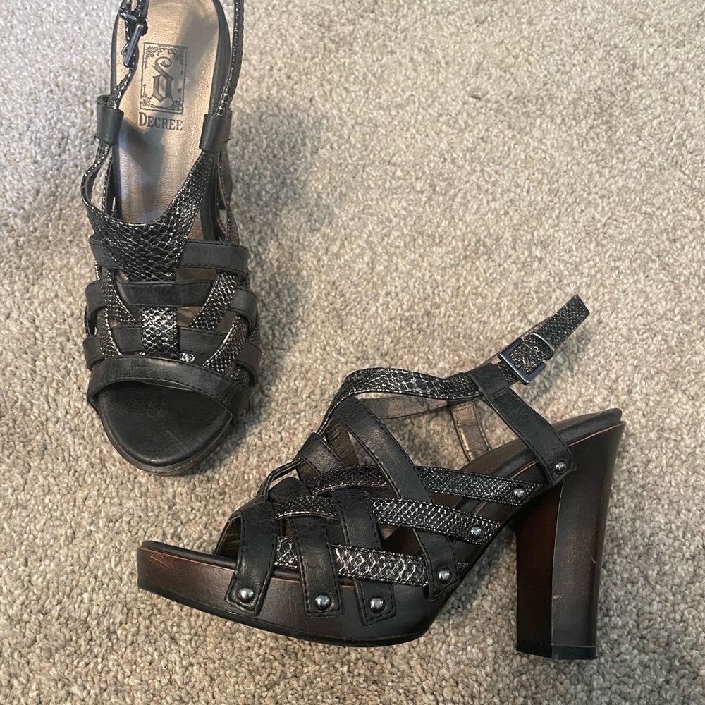 Strappy high heel sandals